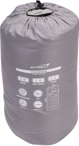 Спальный мешок ACTIWELL/ECIPPO 200x80см 250г/м2, с фланелевой подкладкой, Арт. XK-RS-004, изображение