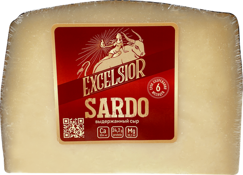 Сыр твердый EXCELSIOR Sardo 45%, без змж, весовой, вид