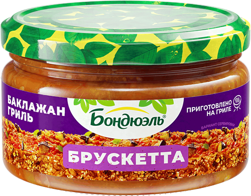 Брускетта БОНДЮЭЛЬ Баклажан гриль, 250мл, детальное фото