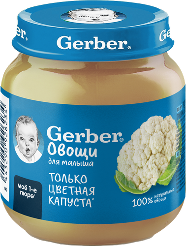 Пюре овощное GERBER Цветная капуста, с 4 месяцев, 125г, фото