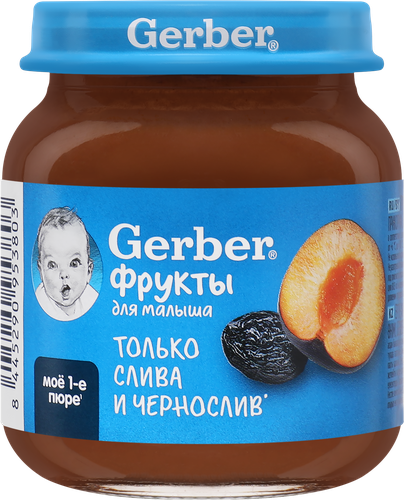 Пюре фруктовое GERBER Слива и чернослив, с 5 месяцев, 125г, картинка