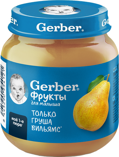 Пюре фруктовое GERBER Груша вильямс, с 4 месяцев, 125г, изображение
