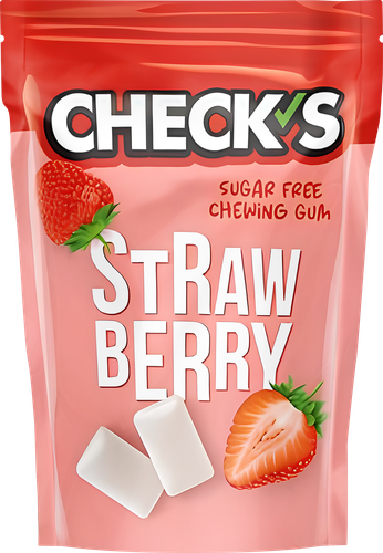 Жевательная резинка CHECKS со вкусом клубники, без сахара, 34г, изображение
