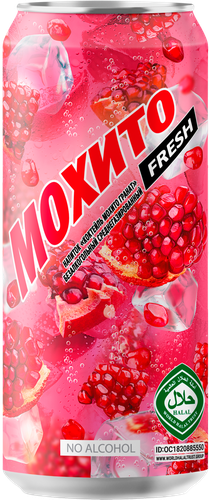 Напиток ОЧАКОВО Коктейль Мохито Гранат газированный, 0.45л, вид