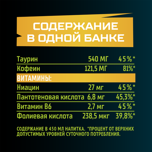 Напиток энергетический ФЛЭШ АП Киви, карамбола тонизирующий газированный, 0.45л, вид