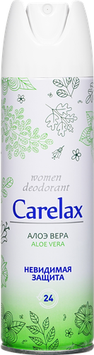 Дезодорант-спрей женский CARELAX Aloe Vera, 150мл, крупный план