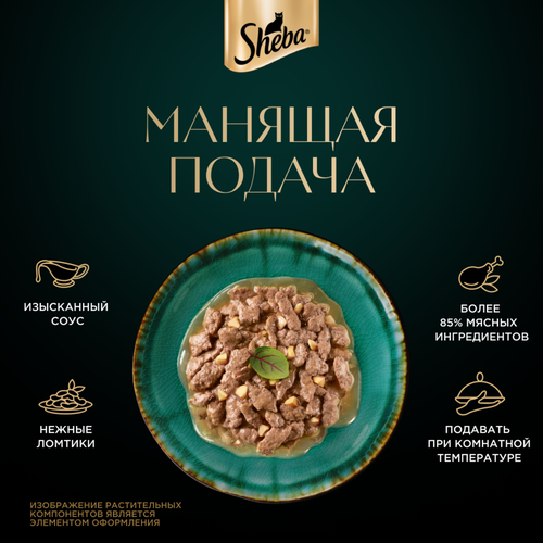 Корм влажный для взрослых кошек SHEBA Натуральная коллекция с уткой и добавлением яблок, 75г, картинка