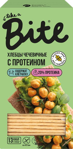 Хлебцы чечевичные TAKE A BITE Хрустящие, с протеином, 100г, картинка