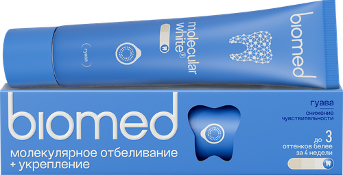 Зубная паста BIOMED Healthywhite Отбеливание и восстановление эмали Гуава, 65г, детальное фото