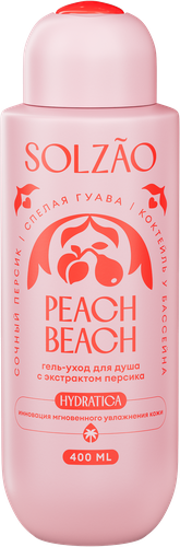 Гель для душа SOLZAO Peach Beach с экстрактом персика, 400мл, фотография