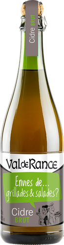 Сидр VAL DE RANCE BRUT Яблочный газированный фильтрованный пастеризованный полусладкий, 0.75л, фото