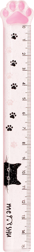 Линейка MESHU Paw 15см, пластиковая, тонированная, с блестками, вид