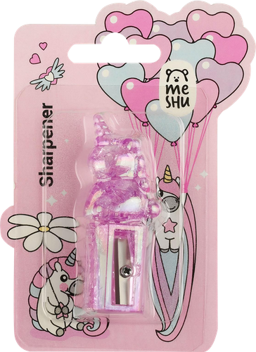 Точилка MESHU Cute unicorn пластиковая, 1 отверстие, в ассортименте, фото