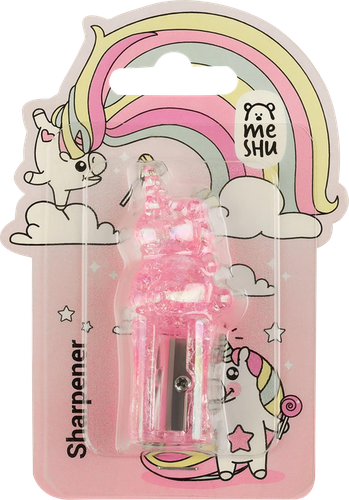 Точилка MESHU Cute unicorn пластиковая, 1 отверстие, в ассортименте, вид