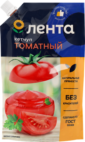 Кетчуп ЛЕНТА Томатный, 260г, картинка