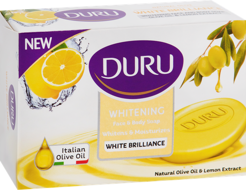 Мыло туалетное DURU Natural Olive White Brilliance с эффектом отбеливания, 140г, фото