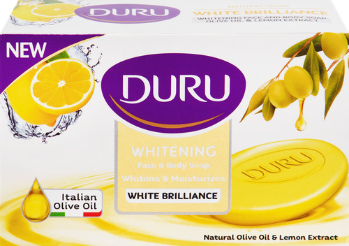 Мыло туалетное DURU Natural Olive White Brilliance с эффектом отбеливания, 140г, фото