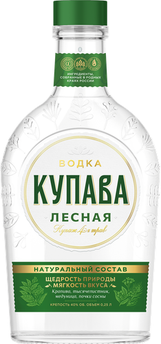 Водка КУПАВА Лесная 40%, 0.25л