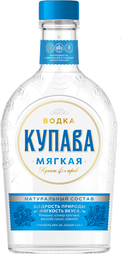 Водка КУПАВА Мягкая 40%, 0.25л