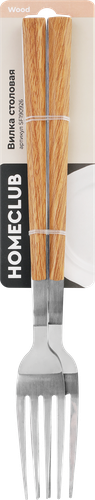 Набор вилок столовых HOMECLUB Wood, нержавеющая сталь, пластик, Арт. SF190926, изображение