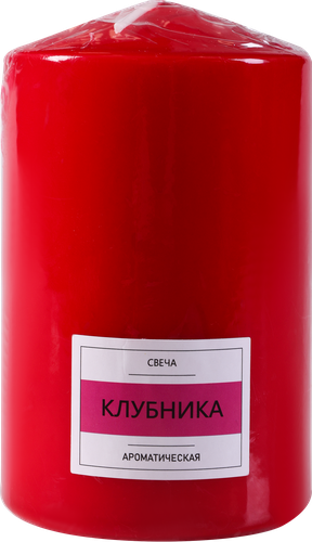 Свеча ароматическая HOMECLUB Клубника, столбик, 12х7см, фотография