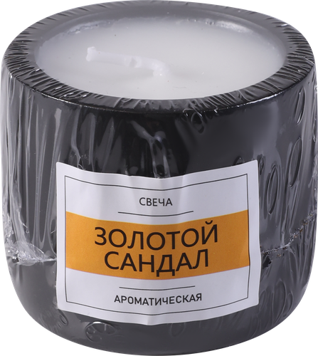 Свеча ароматическая HOMECLUB Золотой сандал, в гипсовом подсвечнике, 6х5,5см, детальное фото
