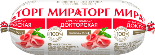 Колбаса вареная МИРАТОРГ Докторская, 400г, фотография