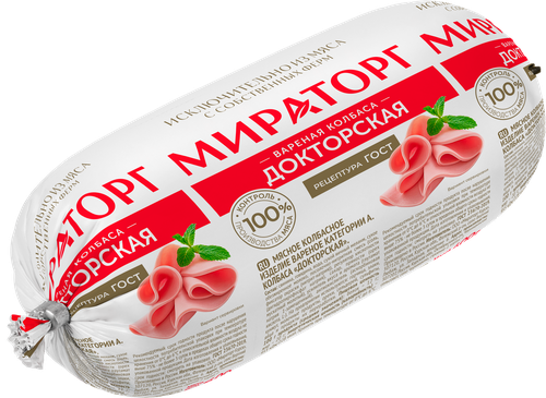 Колбаса вареная МИРАТОРГ Докторская, 400г, фото