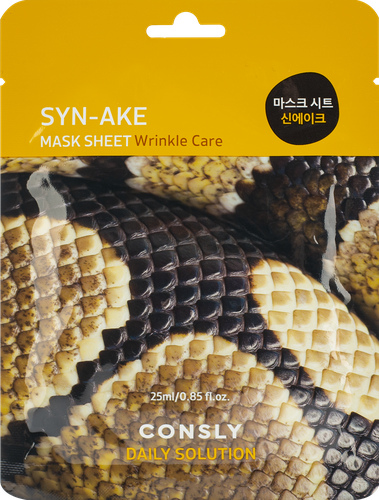Маска для лица CONSLY тканевая с пептидом Syn-ake, 25мл, фотография