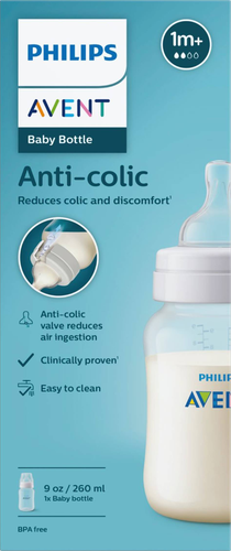 Бутылочка для кормления PHILIPS AVENT Anti-colic 260мл, с 1 месяца, Арт. SCY103/01, крупный план