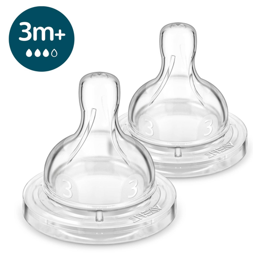 Соска для бутылочки PHILIPS AVENT Anti-colic средний поток, с 3 месяцев, Арт. SCY763/02, 2шт, детальное фото