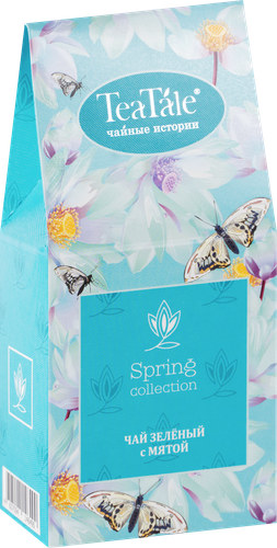 Чай зеленый TEATALE Garden Flowers Blue с мятой, листовой, 50г, вид
