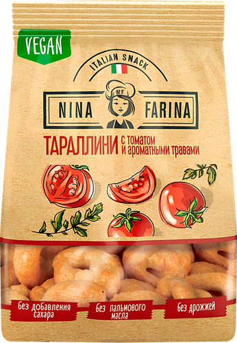 Тараллини NINA FARINA Томат и ароматные травы, 175г, изображение