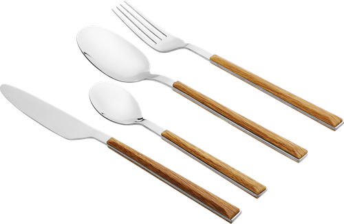 Набор ложек чайных HOMECLUB Wood, нержавеющая сталь, пластик, Арт. SF190927, картинка