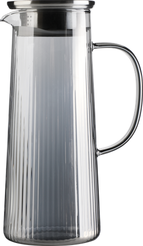 Графин HOMECLUB Stripes Gray c крышкой, стекло, 1.3л, Арт. KTJ0949, картинка