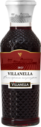 Вино VILLANELLA красное полусладкое, 1л, крупный план
