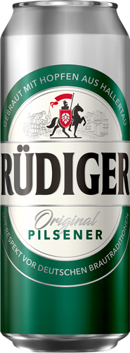 Пиво светлое RUDIGER Original Pilsener пастеризованное 4,5%, 0.45л, детальное фото