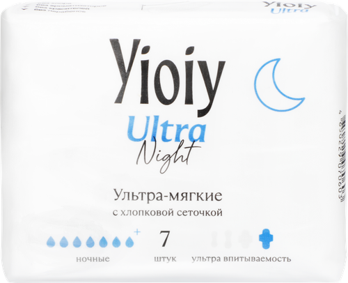 Прокладки YIOIY Ultra ночные, 7шт, крупный план