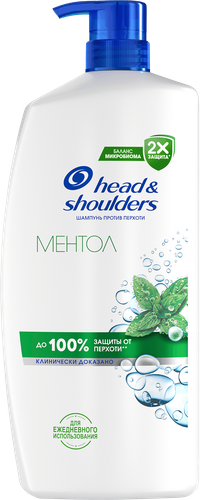 Шампунь HEAD&SHOULDERS Ментол против перхоти, 1000мл, крупный план