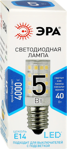 Лампочка светодиодная ЭРА STD LED T25-5W-CORN-827/840-E14, 5Вт, белый свет, крупный план