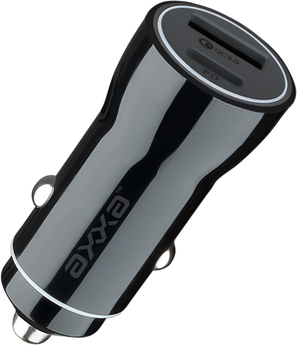 Зарядное устройство для автомобиля AXXA USB A+USB-C, PD QC 3.0 20W, черное, Арт. 2235, фото