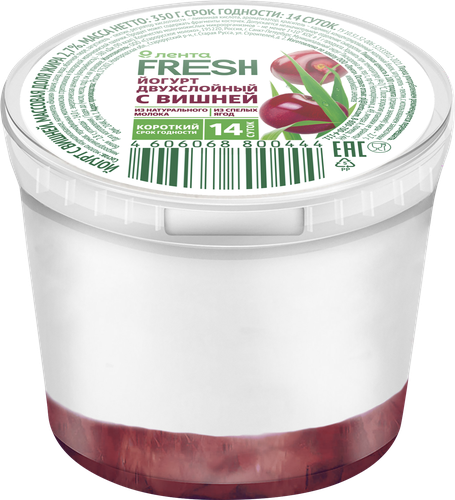 Йогурт с вишней 2,7%, без змж, ЛЕНТА FRESH, 350г, детальное фото