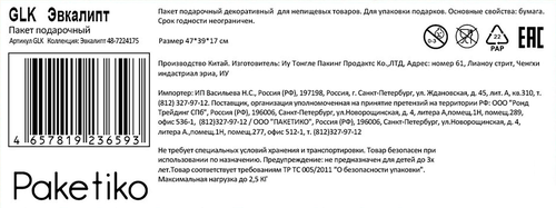 Пакет подарочный ПАКЕТИКО Эвкалипт Крафт-гигант, 48х40х18см, Арт. GLK, картинка