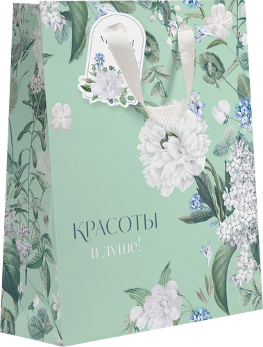 Пакет подарочный ПАКЕТИКО Blue bird премиум, 31,5х25,5х11см, Арт. LVS, фотография