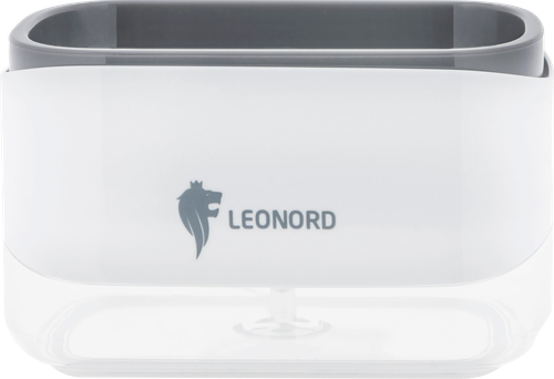 Диспенсер для моющего средства LEONORD Sauber, нажимной, с держателем для губки, Арт. 105847, картинка