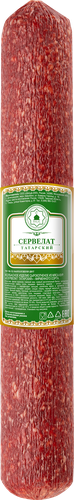Колбаса сырокопченая ХАЛЯЛЬ Сервелат Татарский, весовая, фото