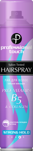 Лак для волос PROFESSIONAL TOUCH Pro-vitamin B5&Collagen, сильная фиксация, 265мл, фото