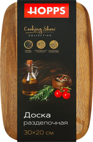 Доска разделочная HOPPS Acacia 30x20x1,5см, дерево акации, Арт. RB-1, изображение