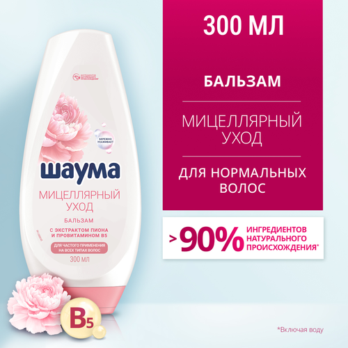 Бальзам для волос ШАУМА Мицеллярный уход, 300мл, крупный план