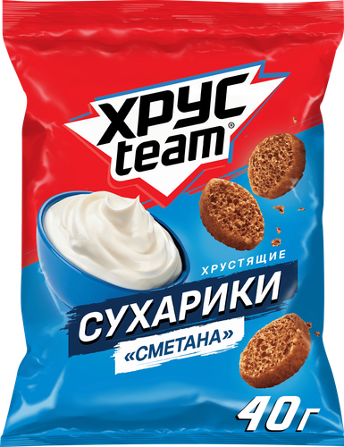 Сухарики ХРУСTEAM Хрустящие Сметана, 40г, фото